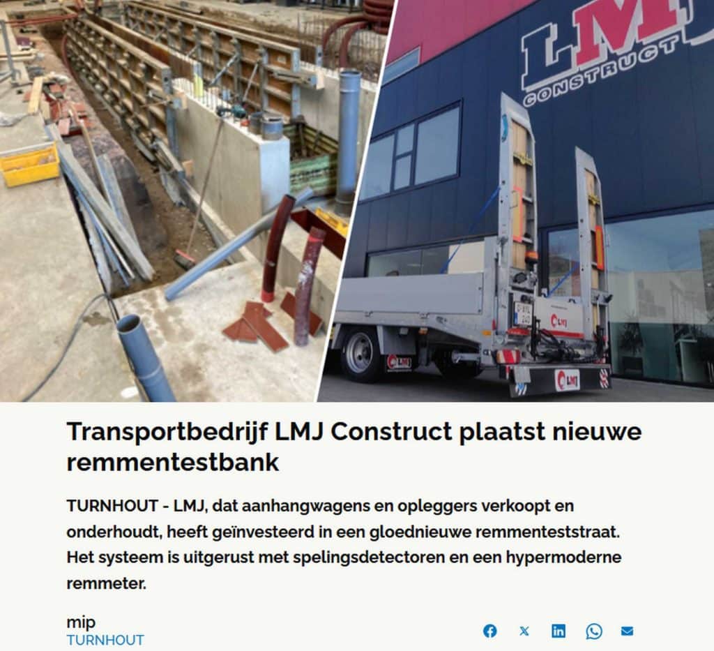LMJ plaatst nieuwe remmentestbank